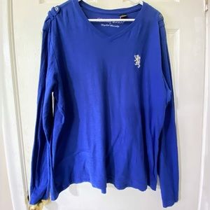 Lions crest by English laundry Royal blue men’s long sleeve Size XL